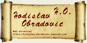 Hodislav Obradović vizit kartica